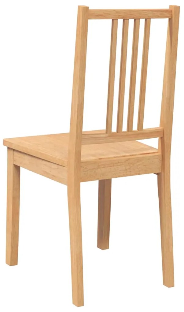 Cadeiras de jantar 2 pcs madeira seringueira maciça natural