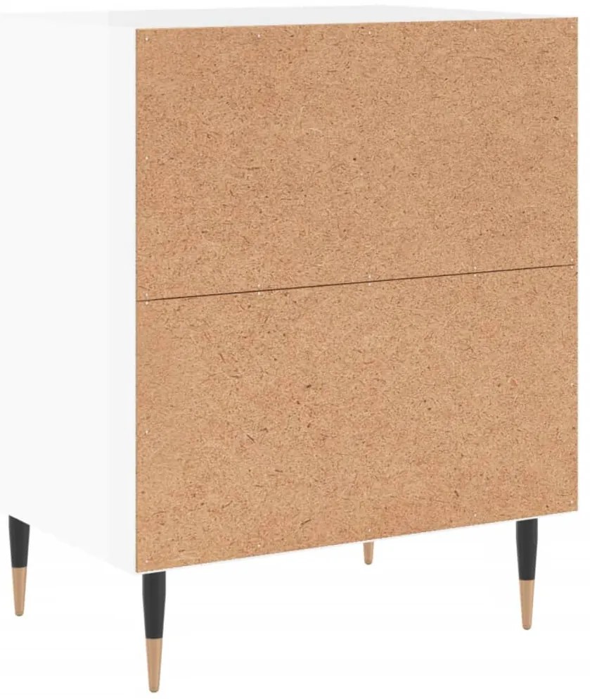 Mesa de cabeceira derivados de madeira branco brilhante