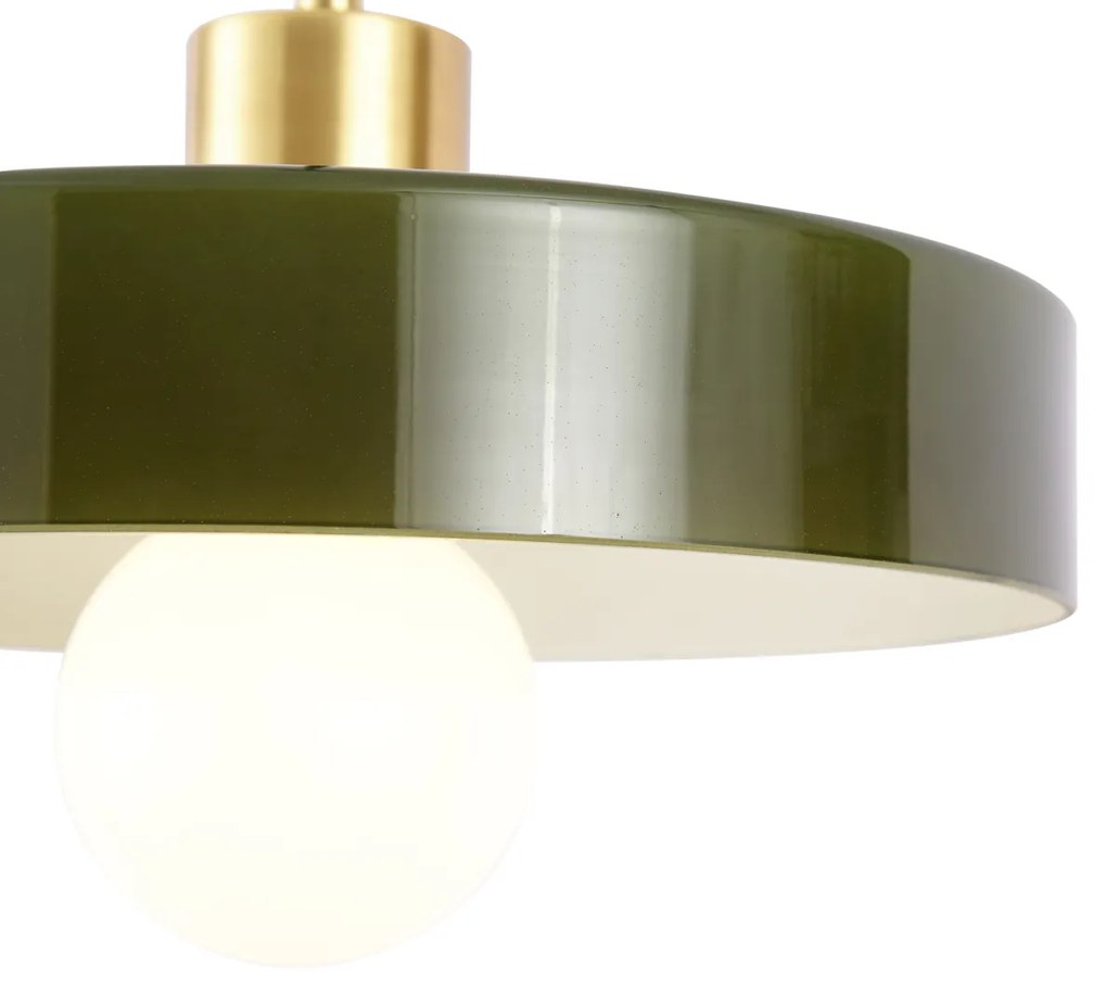 Candeeiro suspenso retro dourado com vidro verde - Jina Retro