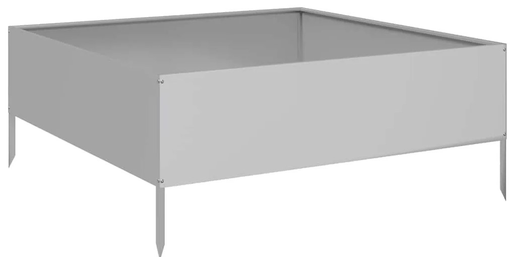 Canteiro elevado de jardim 100x100x25 cm aço galvanizado