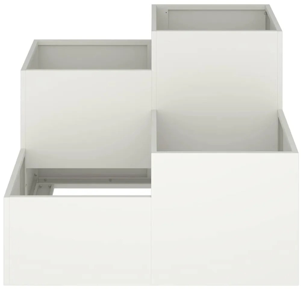 Jardineira vidaXL 80x80x60 cm Aço Branco