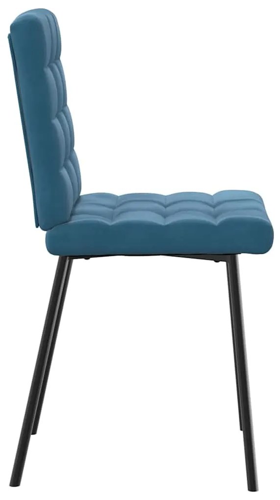 Cadeiras de jantar 4 pcs veludo azul