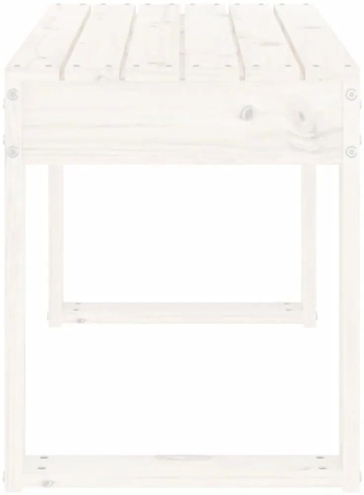 Banco de jardim 80x38x45 cm madeira de pinho maciça branco