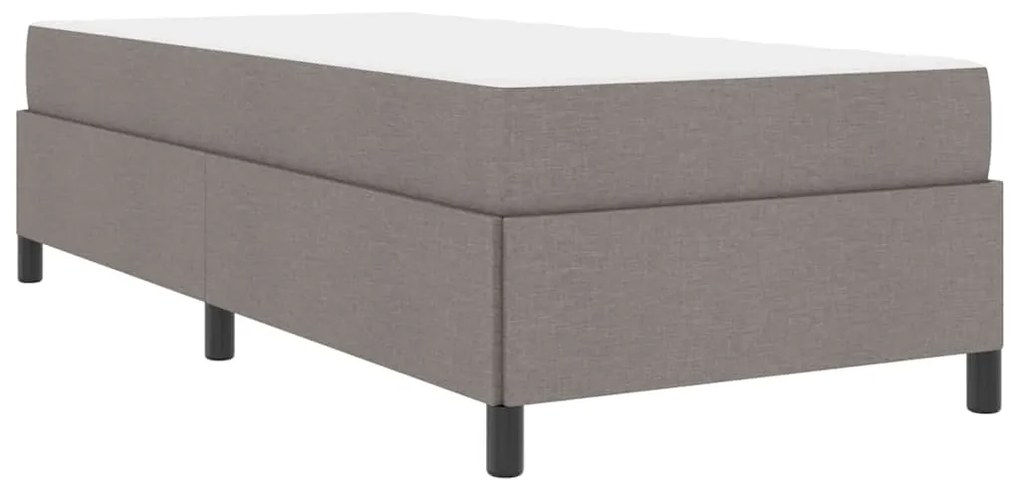 Cama Box Taupe, Preto 90 x 190 cm Tecido, Madeira de Engenharia