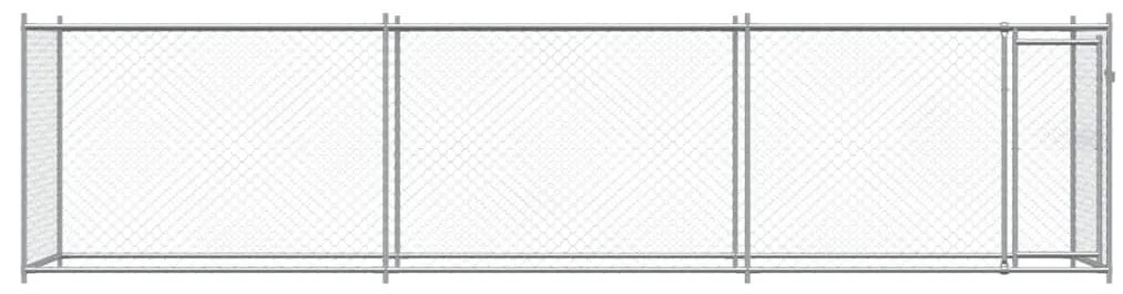 Jaula para cão com porta 6x2x1,5 m aço galvanizado cinzento