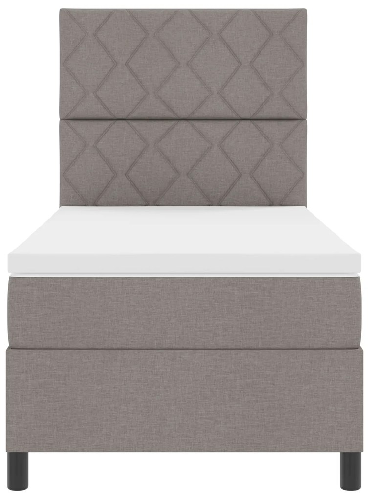 Cama Box com Colchão Taupe 100x200 cm Tecido