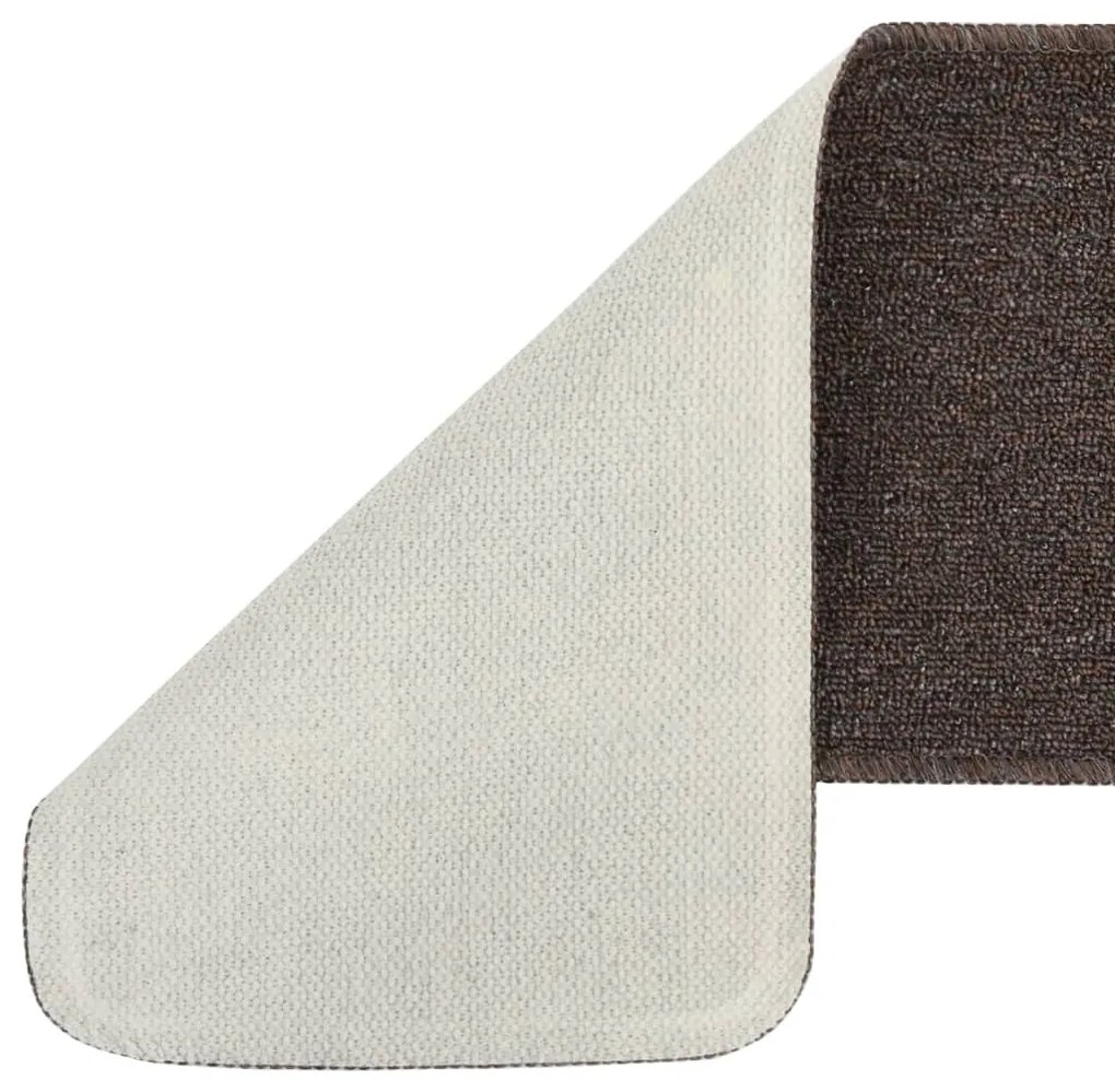 Tapetes antiderrapantes retang. escadas 15pcs 60x25 cm castanho