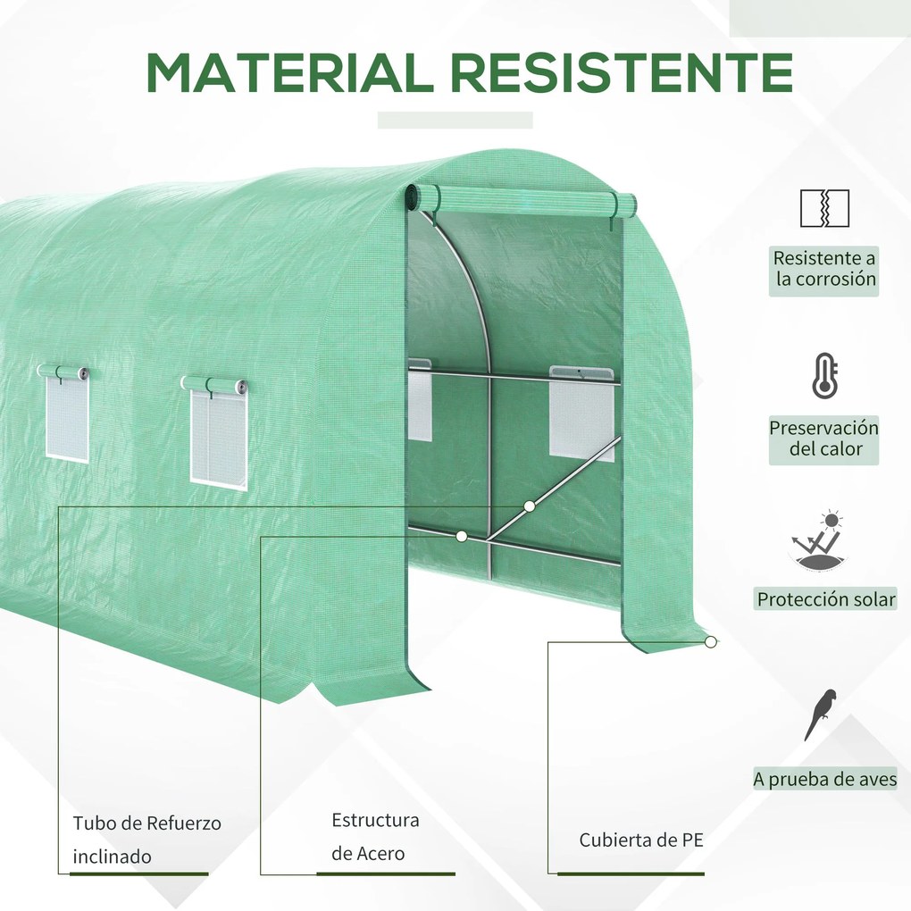 Estufa Tipo Túnel 400x200x200cm Estufa de Túnel com Portas Enroláveis