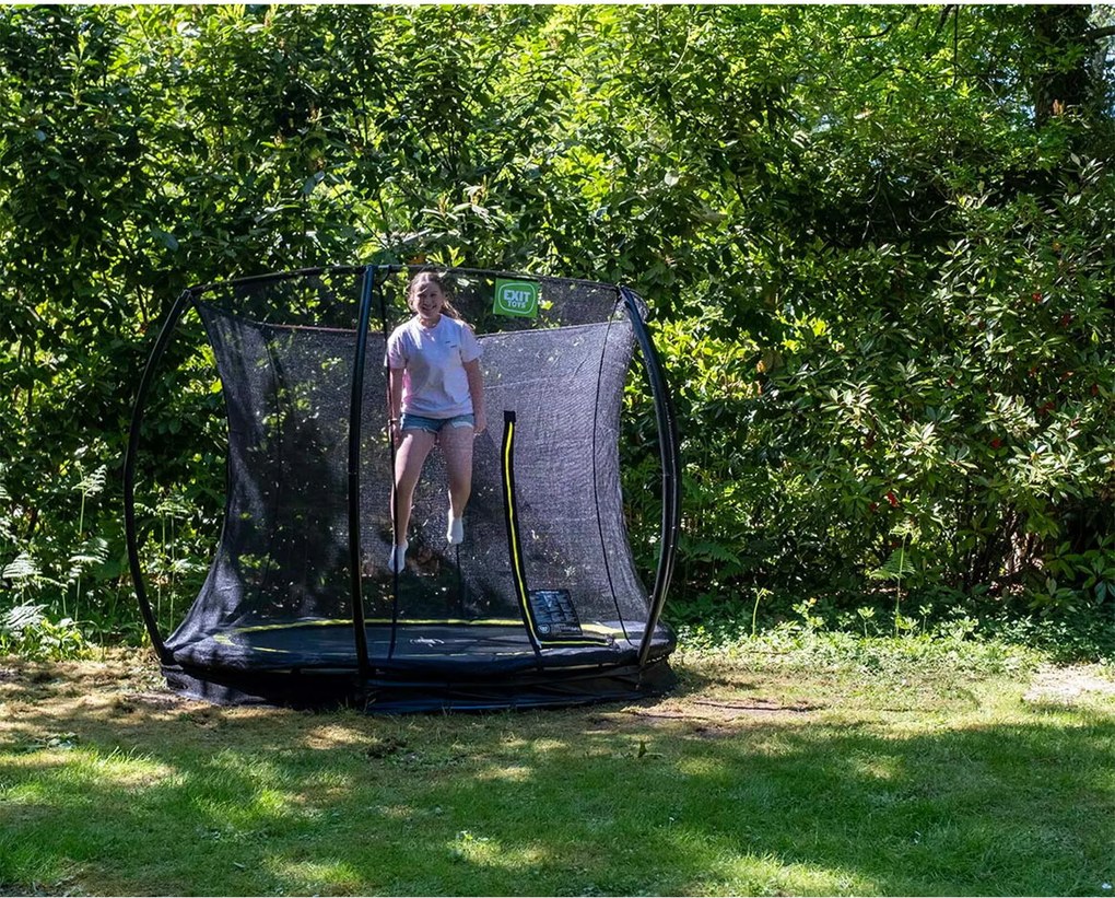 Trampolim de solo Silhouette ø244 cm com rede de segurança - preto