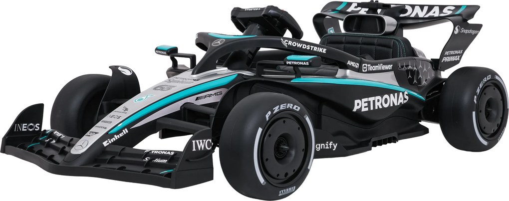 Carro elétrico para Crianças 12V AMG PETRONAS Formula 1 Rodas de espuma EVA, Assento Couro ecológico Preto