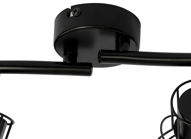 Candeeiro de teto moderno preto 86 cm 4 luzes - Botu Moderno