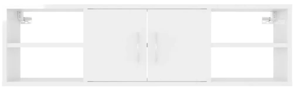Estante de parede derivados de madeira branco brilhante