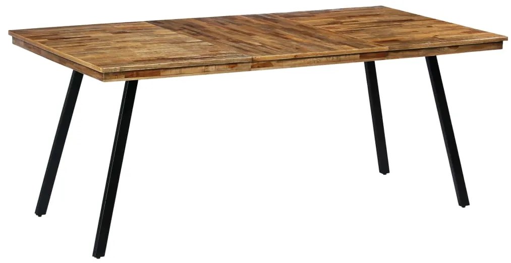 Mesa de jantar madeira de teca recuperada e aço 180x90x76 cm