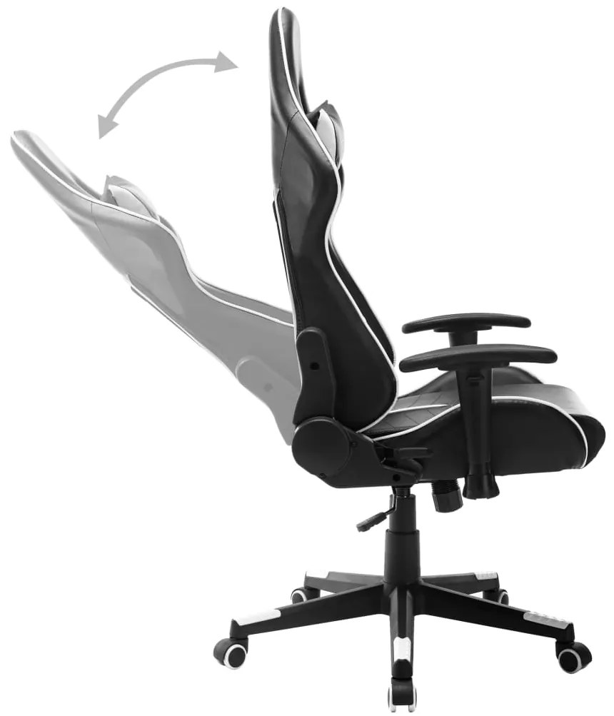 Cadeira de gaming couro artificial preto e branco