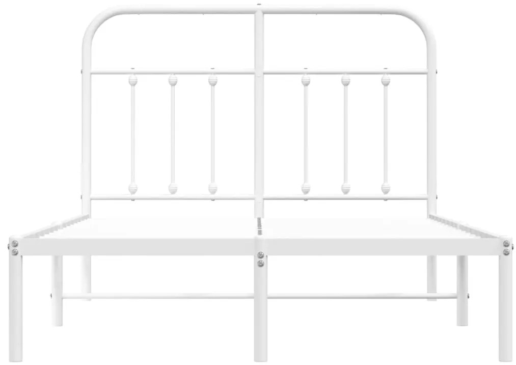 Estrutura de cama com cabeceira 120x190 cm metal branco