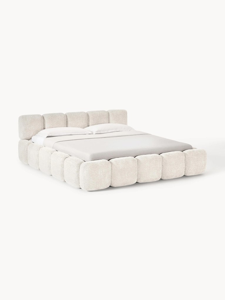 Teddy Bouclé Upholstered Bed Tayla with Storage Space