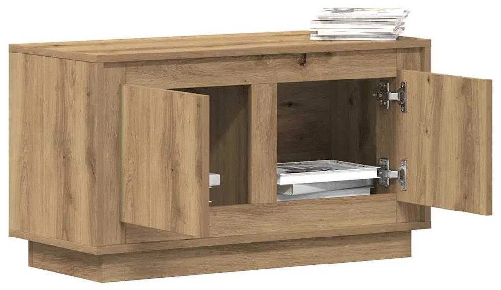 Estante de TV vidaXL Carvalho Artisan 80x35x45 cm Madeira de engenhari