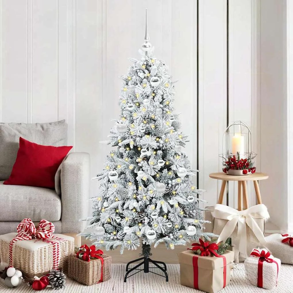 vidaXL Árvore de Natal Articulada Artificial Branco 150 cm PE e PVC