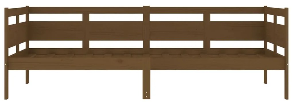 Sofá-cama 90x200 cm madeira de pinho maciça castanho-mel