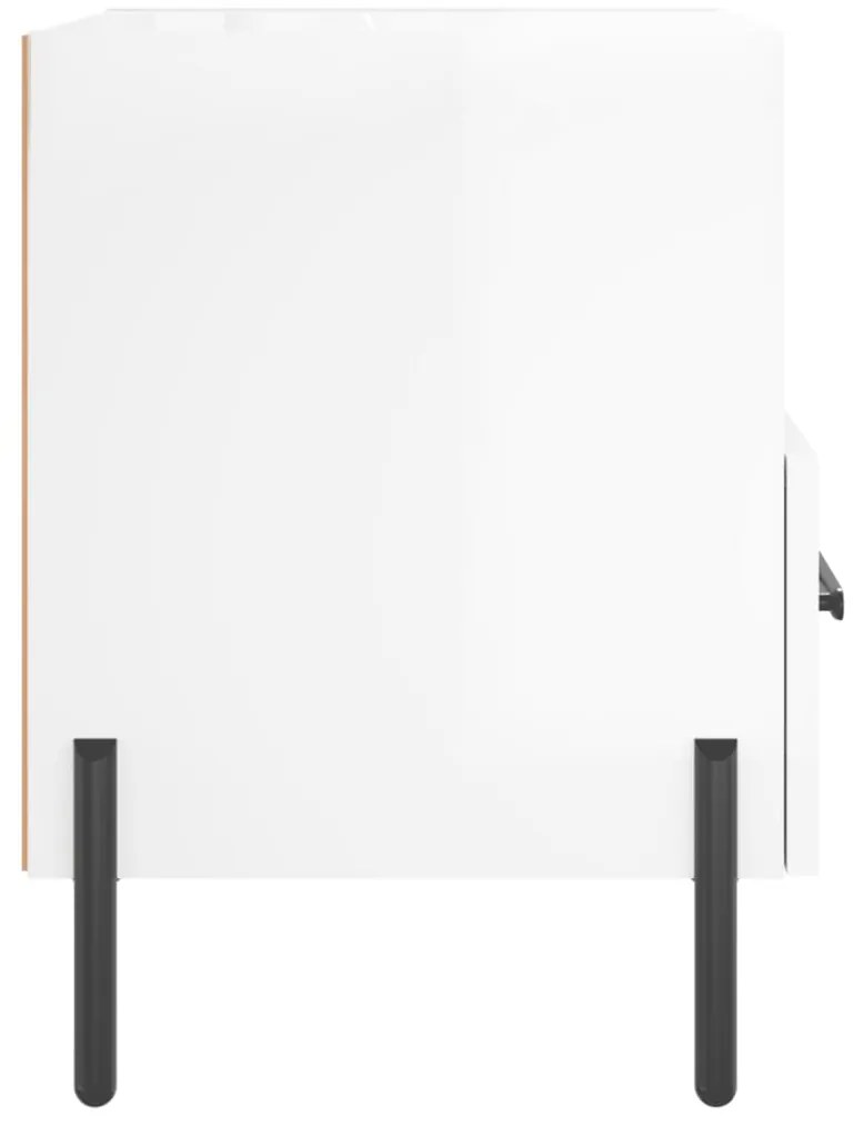 Mesas de cabeceira 2pcs derivados de madeira branco brilhante