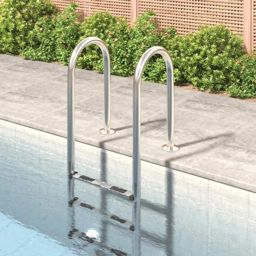 Escada de piscina 54x38x158 cm aço inoxidável 304