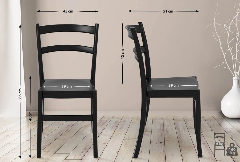 Cadeira Tiffany 85 x 45 x 51 cm Preto