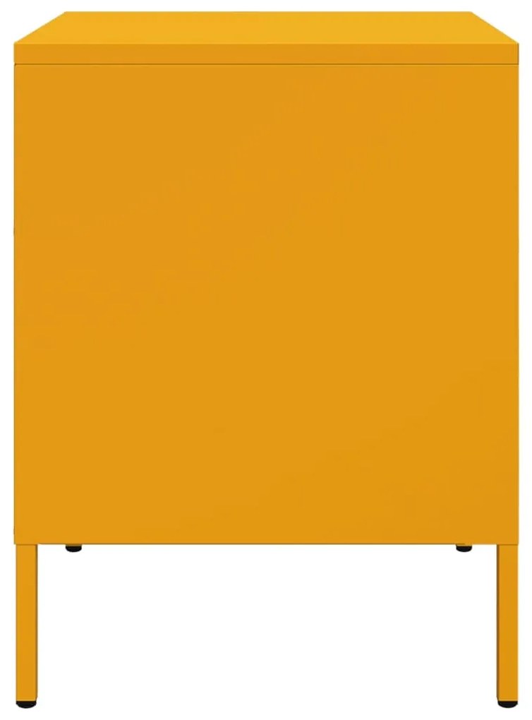 Mesa de cabeceira 36x39x50,5 cm aço amarelo mostarda