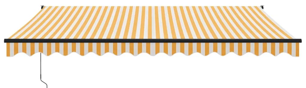 Toldo retrátil 4,5x3 m tecido e alumínio amarelo e branco