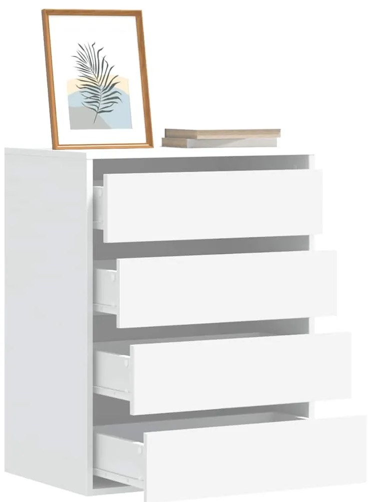 Cómoda com 4 Gavetas - 60x41x76 cm - derivados de madeira - branco