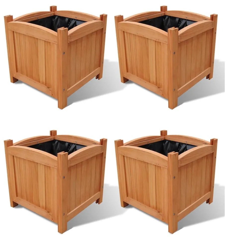 vidaXL Vasos/floreiras 4 pcs 30x30x30 cm