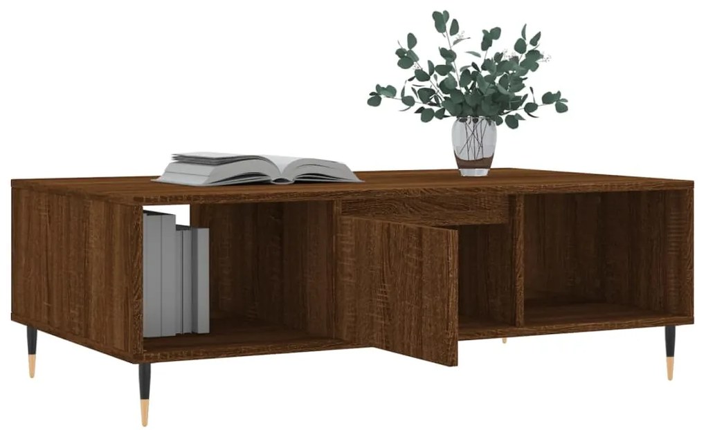 Mesa de centro 104x60x35 cm derivados madeira carvalho castanho
