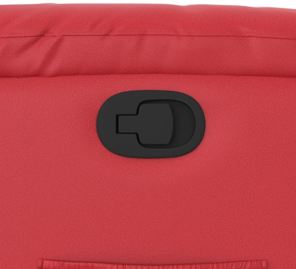 Poltrona reclinável couro artificial vermelho