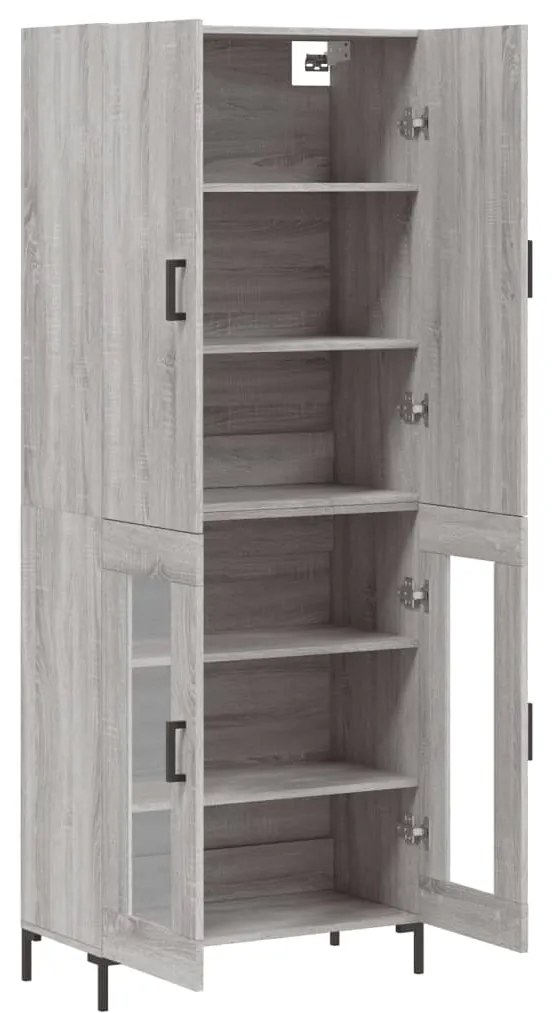 Armário alto 69,5x34x180 cm derivados de madeira sonoma cinza