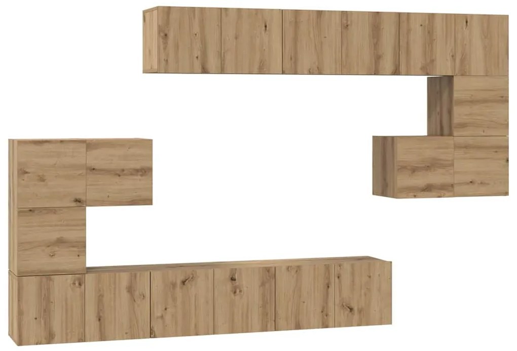 Conjunto de móvel de TV 10 pcs carvalho artisiano