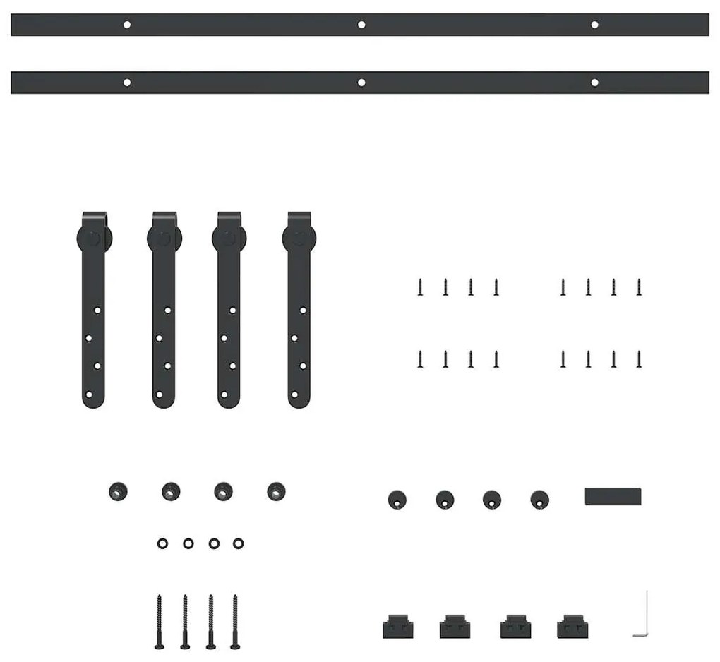 Kit p/ porta de armário deslizante 152 cm aço carbono