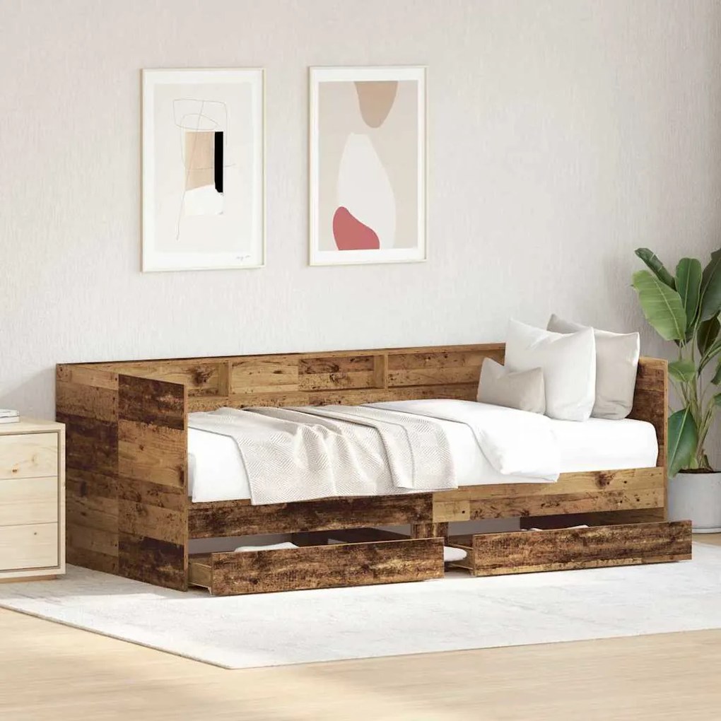 Cama de Dia com Gaveta Madeira antiga Madeira engenheirada