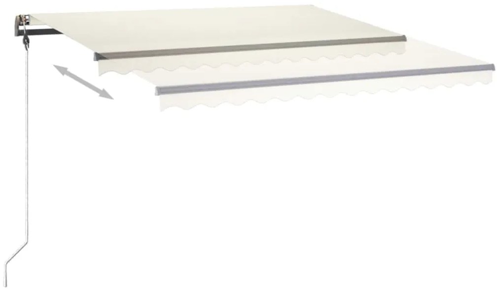 Toldo retrátil manual com LED 400x350 cm cor creme