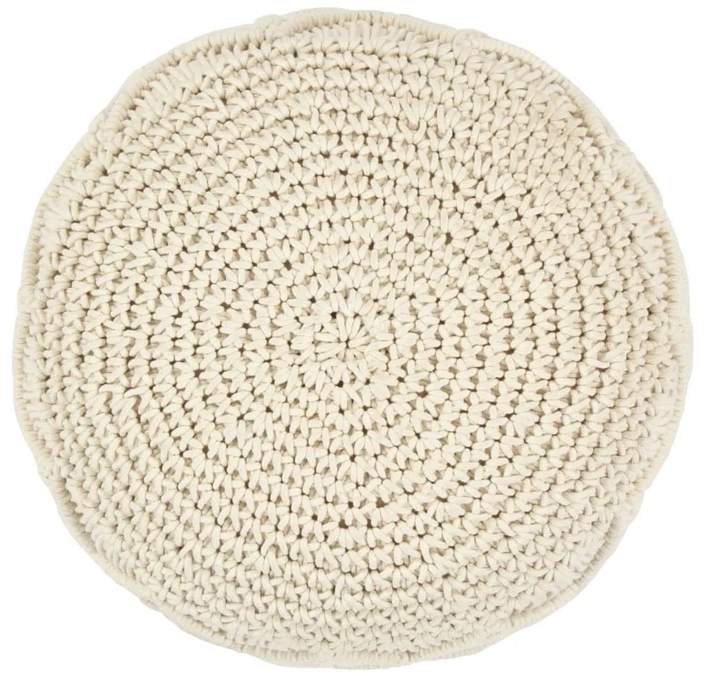 Pufe artesanal macramé 45x30 cm algodão