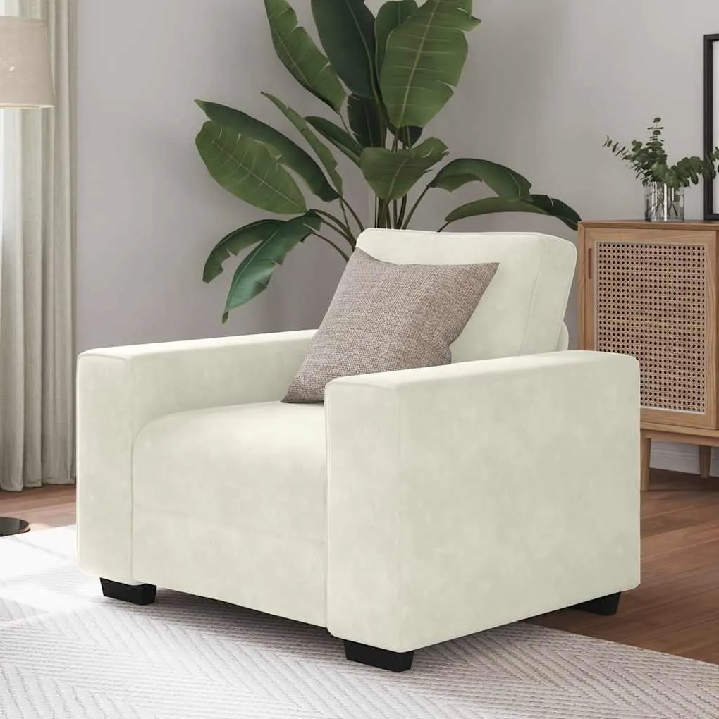 Poltrona 60 cm veludo creme