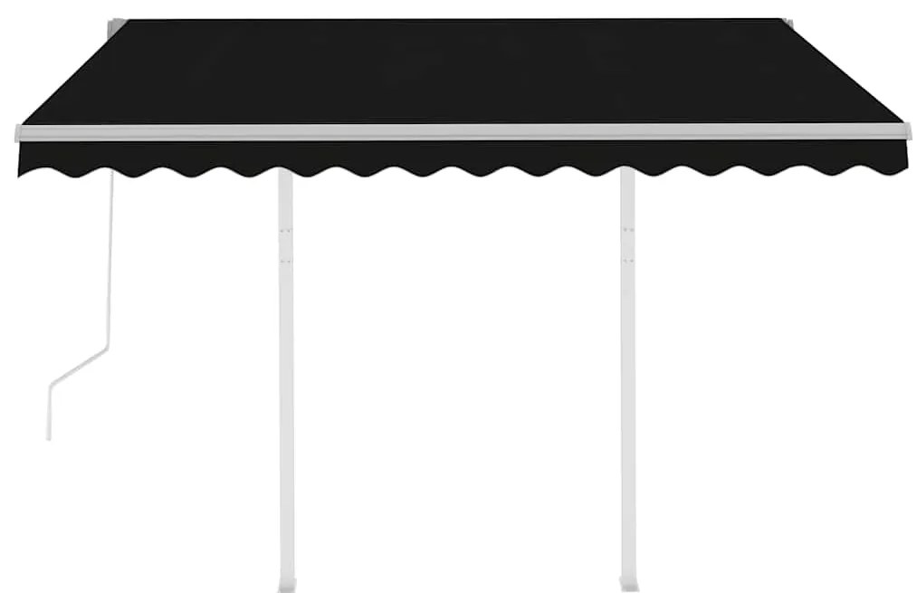 Toldo retrátil automático com postes 3,5x2,5 m antracite