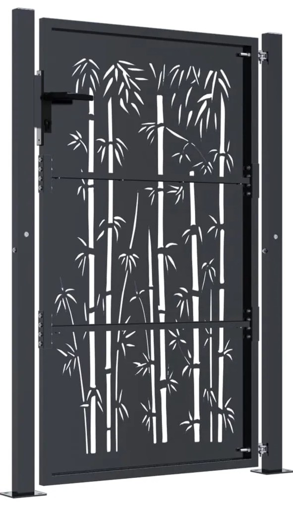 Portão de jardim 105x155 cm aço design bambu antracite