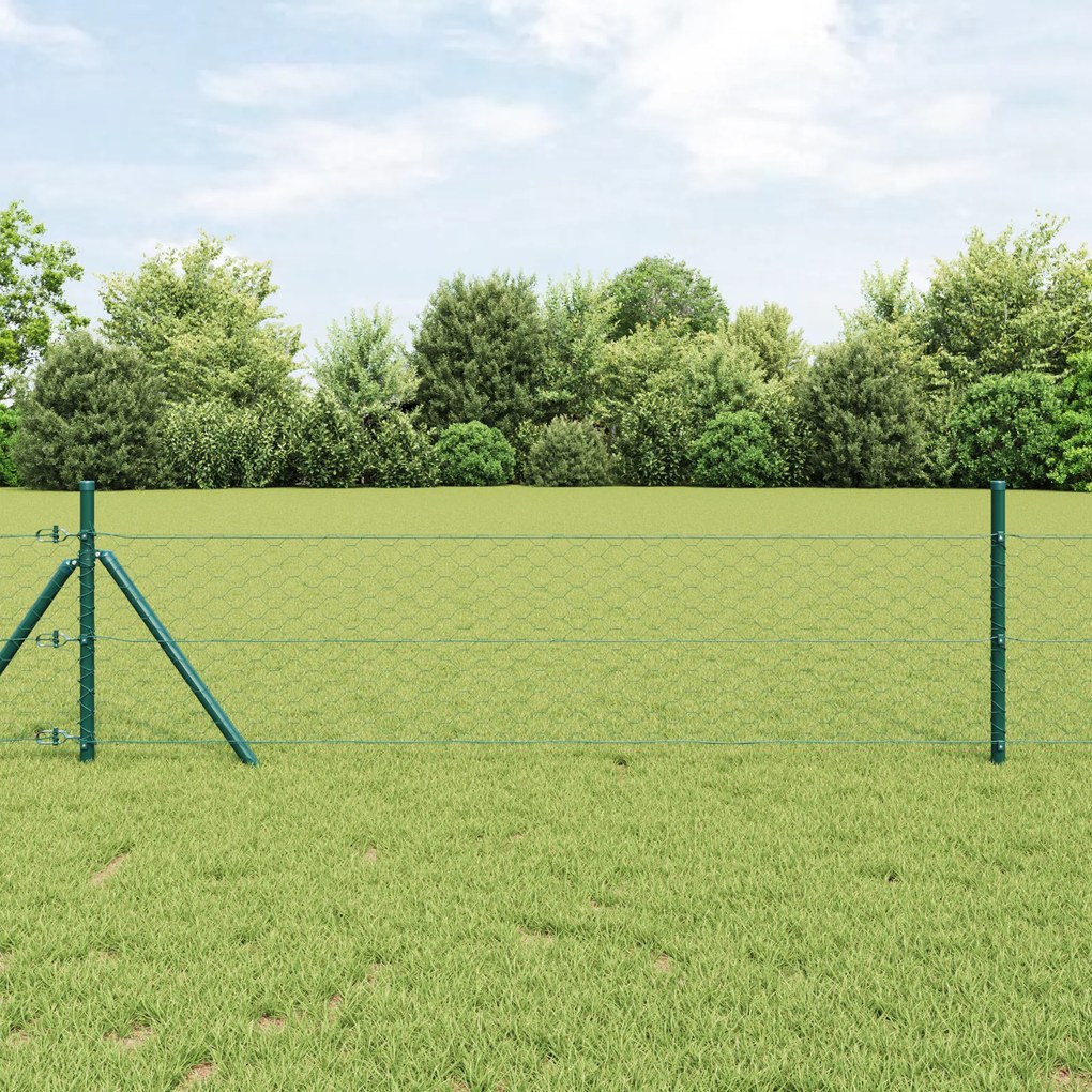 Cerca Hexagonal vidaXL Verde 0.8x10 m Aço