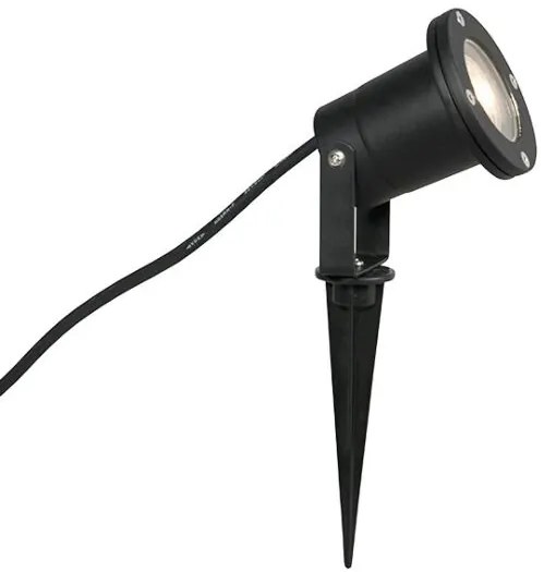 Foco inteligente moderno preto com cabo e ficha 200cm incl. WiFi GU10 IP65 - Basic