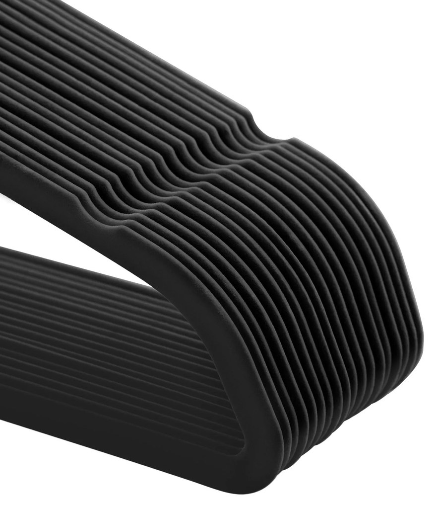 Conjunto de 50 cabides 45 x 23,5 cm Preto + Dourado