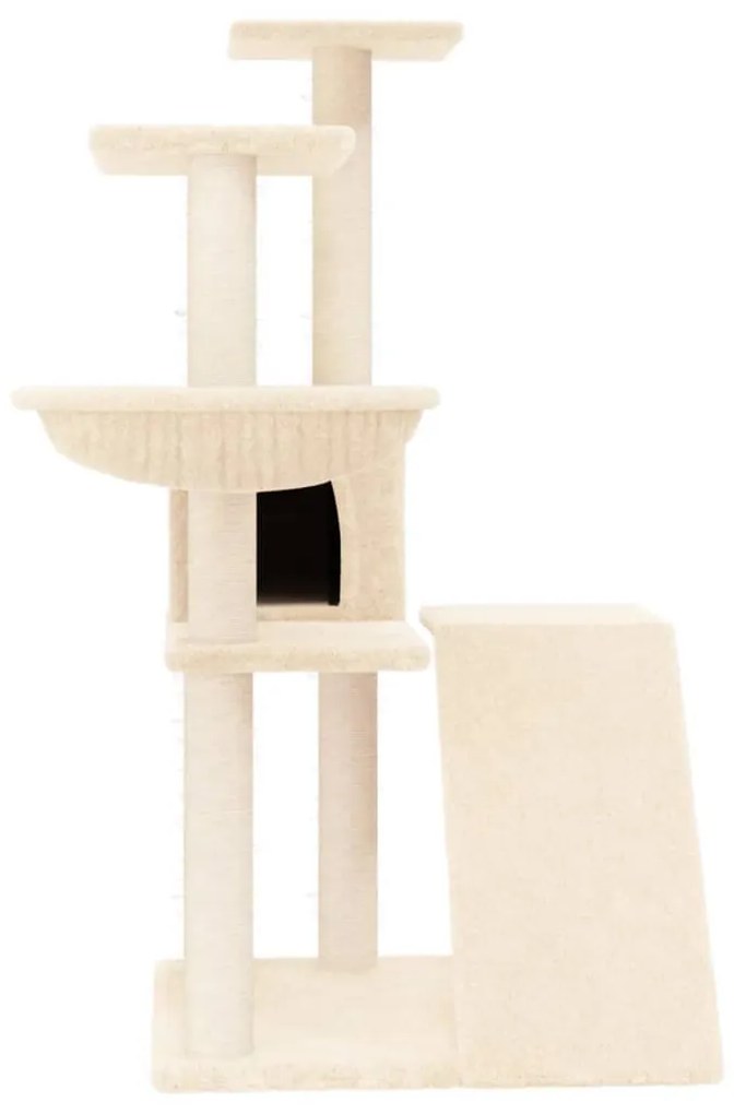 Árvore para gatos c/ postes arranhadores sisal 94 cm cor creme