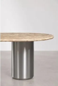 [*]pé Para Mesa De Jantar Oval 220x110 Cm Luceida Aço Inoxidável Escovado - Sklum