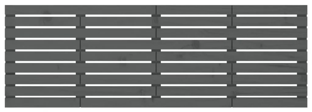 Cabeceira de parede 206x3x63 cm madeira de pinho maciça cinza