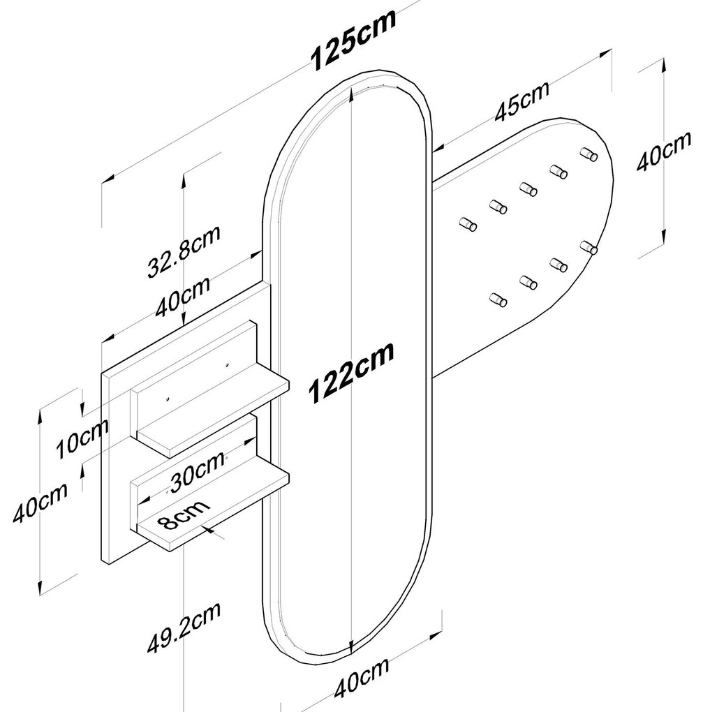 **** Hall Stand P3 – Branco – 125x120x12 cm

**