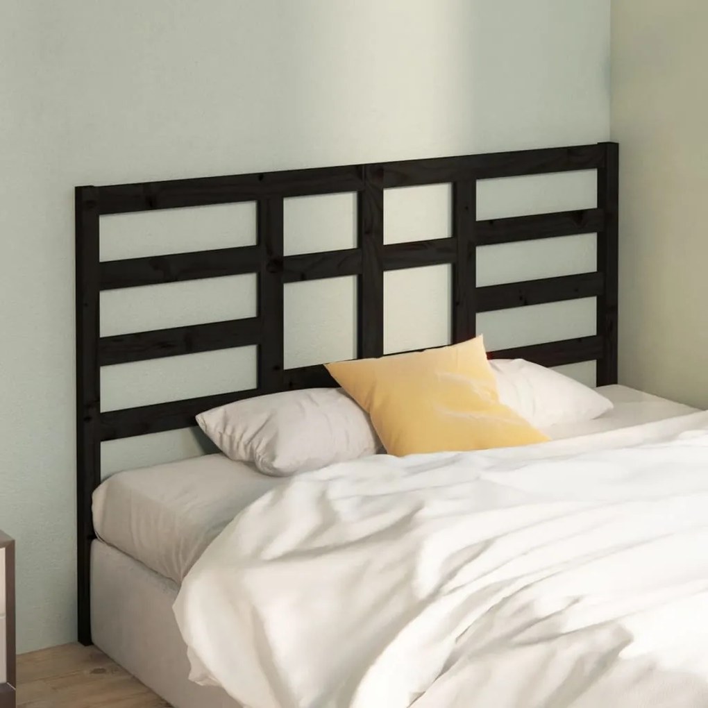 Cabeceira de cama 156x4x104 cm pinho maciço preto