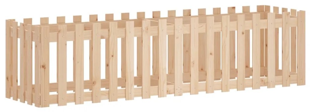 Canteiro elevado c/ design de cerca 200x50x50 cm pinho maciço